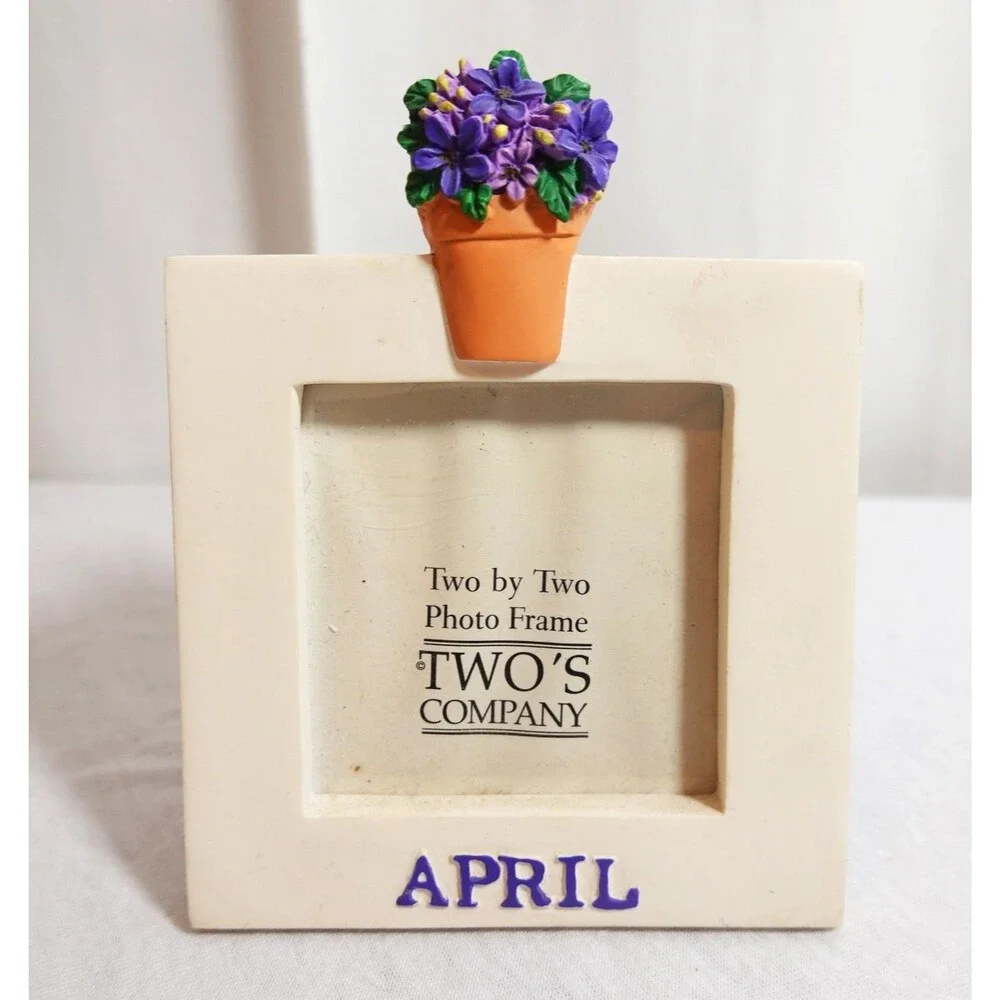 April Flowers Month Photo Picture Frame  - Two's Company Two by Two Small Frame
